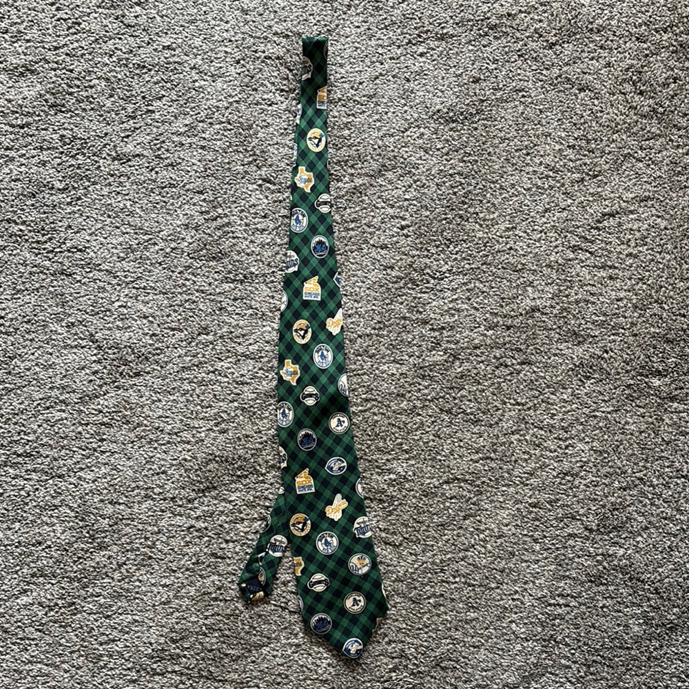 Green Baseball Patterned Men's Tie